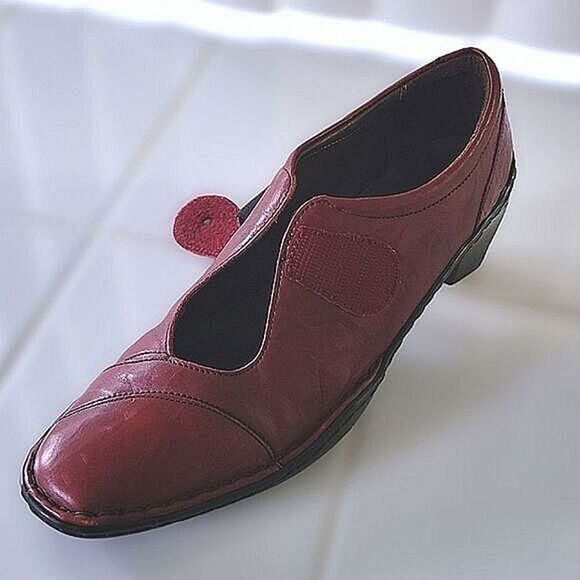 Joseph Siebel burgundy leather tapered square toe pumps - Picture 10 of 10